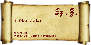 Szőke Zéta névjegykártya